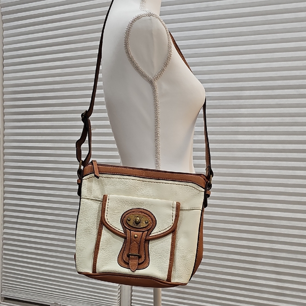 BOC Cream and Brown Crossbody Bag